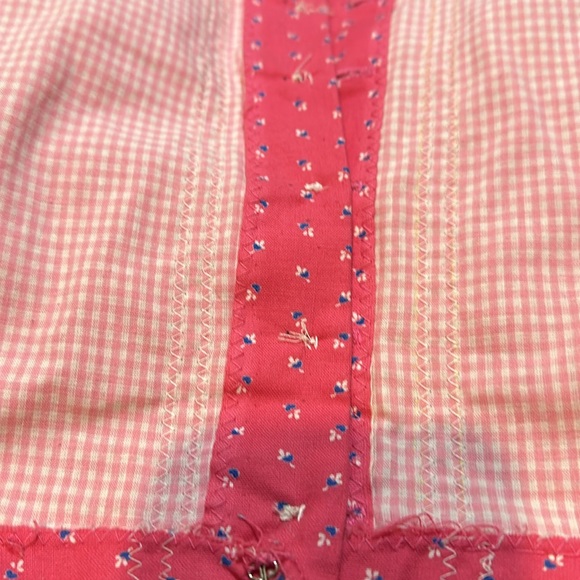 Vintage Handmade Cropped Pink Tank Top Tiny Floral Print Button Front No Size - Picture 13 of 16